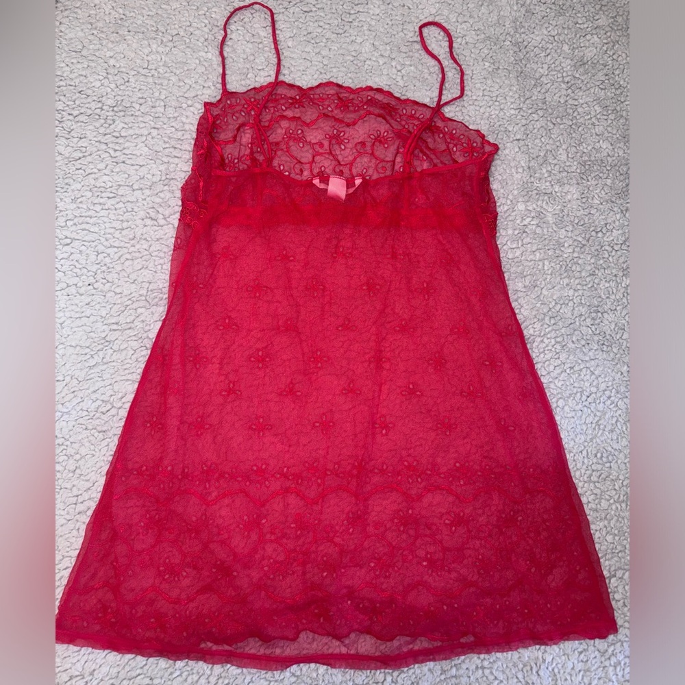Victoria's Secret Red Lace Slip Y2K - Picture 4 of 4